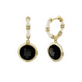 Lauren G. Adams Prince Charming Round Huggie Earrings (Gold & Black)